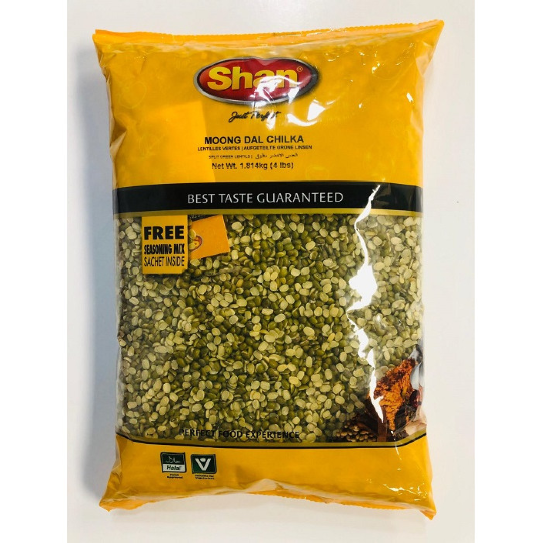 SHAN MOONG DAL CHILKA(GREEN SPLIT)1KG+SEASONING